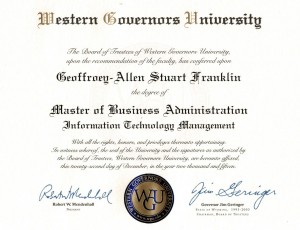 Geof's MBA Diploma 