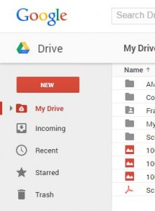 A screen grab of the google drive interface.