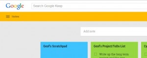 A screen snip of google keep interface.
