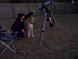 Geof points towards Venus while Copper looks in that general direction.