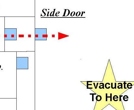 An evacuation map used for a fire alarm.